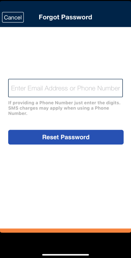 Enter Email or Phone Number. Click Reset Password.