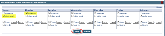The Availability Page