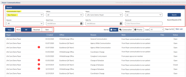 Communications (Message Center) – Payer Communications