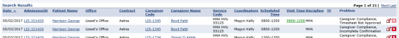 Reviewing Visits on the Prebilling Page