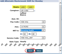 Master Week Alternate Shifts