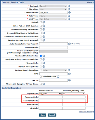 Square Upr Code Edit Taxonomy and Revenue Codes in UPR