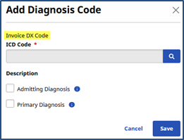 Invoice DX Code Window