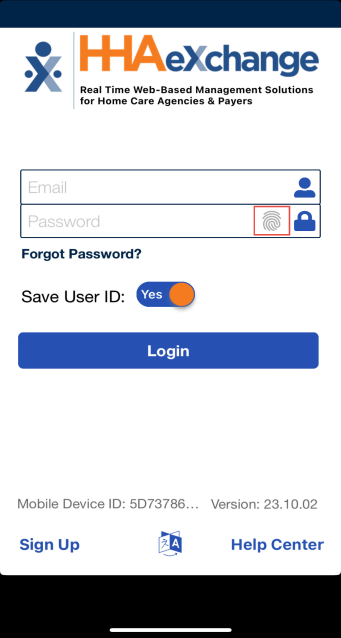 Biometric Login Available