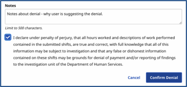 Confirm Denial