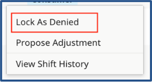 Actions: Lock as Denied