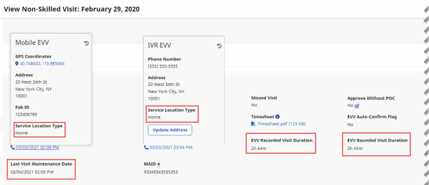 Visit Info tab with new fields