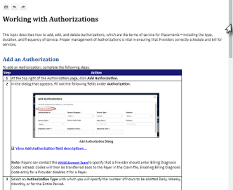 Sample topic displayed with arrow cursor hovering over vertical scroll bar at right