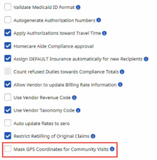 Mask GPS Coordinates Setting in Payer Profile