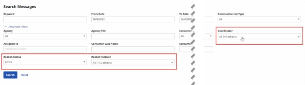 New Search Messages filters