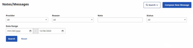 Notes Search filters